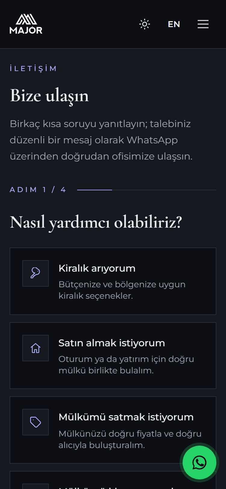 Dört adımlı talep formu, telefon